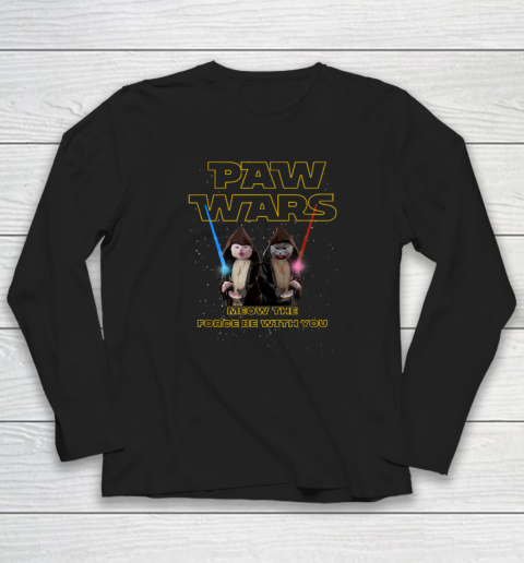 Paw Wars Funny Cat Lover Long Sleeve T-Shirt