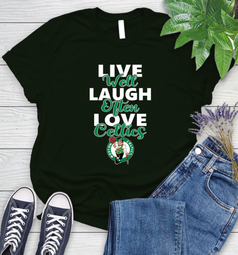 NBA Basketball Boston Celtics Live Well Laugh Often Love Shirt Women's T-Shirt 5
