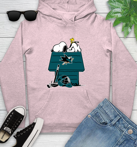 San Jose Sharks NHL Hockey Snoopy Woodstock The Peanuts Movie Youth Hoodie 10