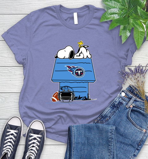 Tennessee Titans NFL Football Snoopy Woodstock The Peanuts Movie Women's T-Shirt 11