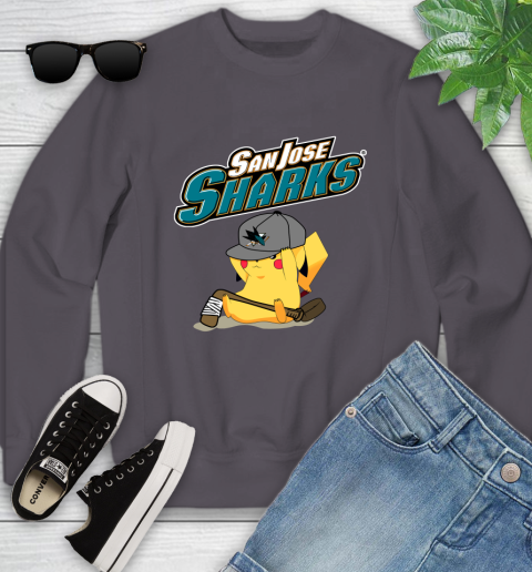 NHL Pikachu Hockey Sports San Jose Sharks Youth Sweatshirt 6