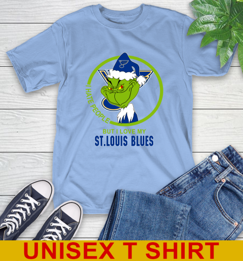 St.Louis Blues NHL Christmas Grinch I Hate People But I Love My Favorite Hockey Team T-Shirt 11