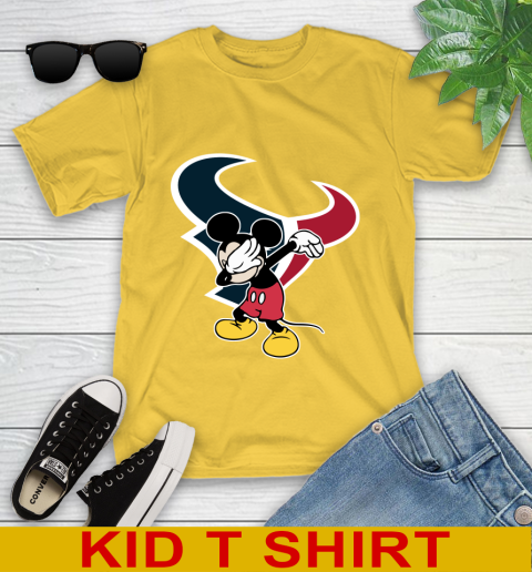 Houston Texans NFL Football Dabbing Mickey Disney Sports Youth T-Shirt 8