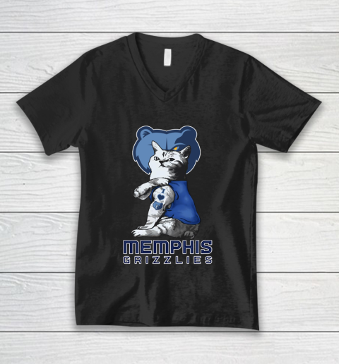 NBA Basketball My Cat Loves Memphis Grizzlies V-Neck T-Shirt