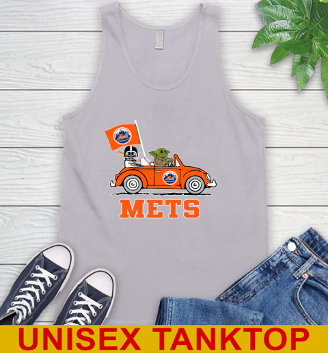 MLB Baseball New York Mets Darth Vader Baby Yoda Driving Star Wars Shirt Tank Top 4