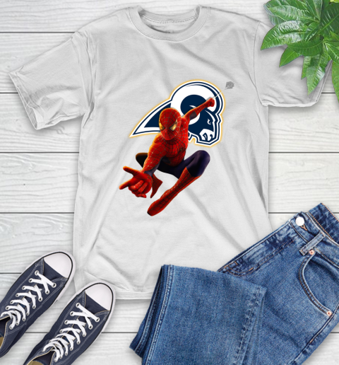 NFL Spider Man Avengers Endgame Football Los Angeles Rams T-Shirt
