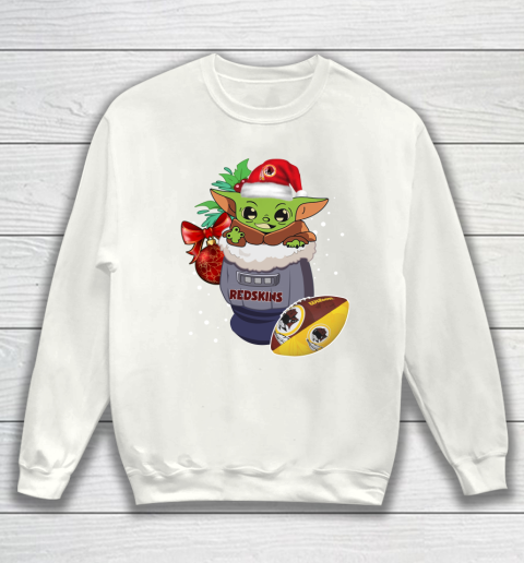 Washington Redskins Christmas Baby Yoda Star Wars Funny Happy NFL Sweatshirt 2