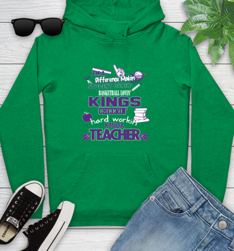 Sacramento Kings NBA I'm A Difference Making Student Caring Basketball Loving Kinda Teacher Youth Hoodie 9