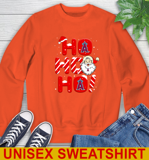 Los Angeles Angels MLB Baseball Ho Ho Ho Santa Claus Merry Christmas Shirt Sweatshirt 3