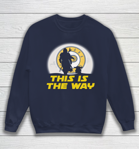 Indiana Pacers NBA Basketball Star Wars Yoda And Mandalorian This Is The Way Sweatshirt 2