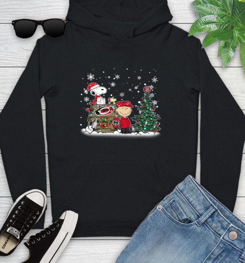 NHL Carolina Hurricanes Snoopy Charlie Brown Woodstock Christmas Stanley Cup Hockey Youth Hoodie