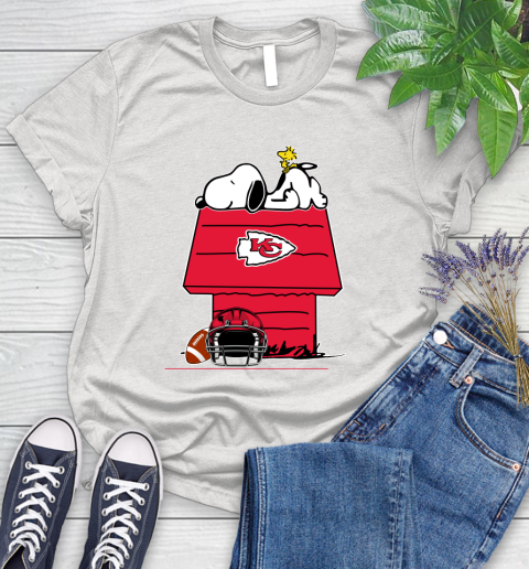 Kansas City Chiefs NFL Football Snoopy Woodstock The Peanuts Movie Women's T-Shirt