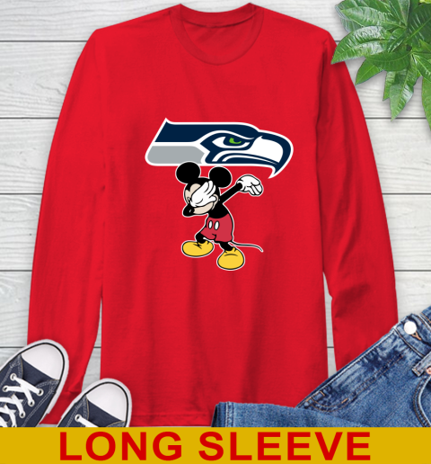 Seattle Seahawks NFL Football Dabbing Mickey Disney Sports Long Sleeve T-Shirt 10
