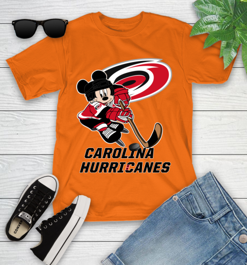 NHL Carolina Hurricanes Mickey Mouse Disney Hockey T Shirt Youth T-Shirt 7