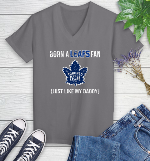 NHL Toronto Maple Leafs Hockey Loyal Fan Just Like My Daddy Shirt Women's V-Neck T-Shirt 9