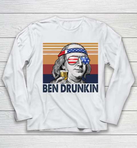 Ben Drunkin Drink Independence Day The 4th Of July Shirt Youth Long Sleeve