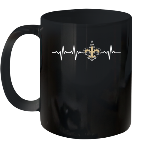 New Orleans Saints NFL Football Heart Beat Shirt Ceramic Mug 11oz