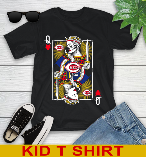 MLB Baseball Cincinnati Reds The Queen Of Hearts Card Shirt Youth T-Shirt