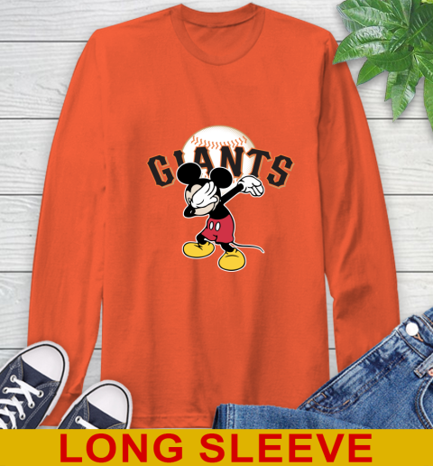 San Francisco Giants MLB Baseball Dabbing Mickey Disney Sports Long Sleeve T-Shirt 5