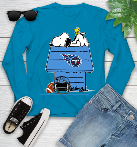 Tennessee Titans NFL Football Snoopy Woodstock The Peanuts Movie Youth Long Sleeve 7