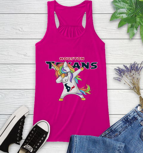 Houston Texans NFL Football Funny Unicorn Dabbing Sports Racerback Tank 8