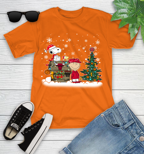 Chicago Bulls NBA Basketball Christmas The Peanuts Movie Snoopy Championship Youth T-Shirt 9