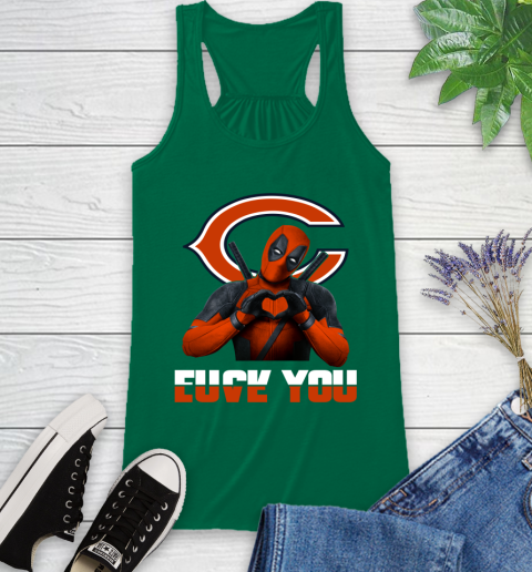 NHL Chicago Bears Deadpool Love You Fuck You Football Sports Racerback Tank 6