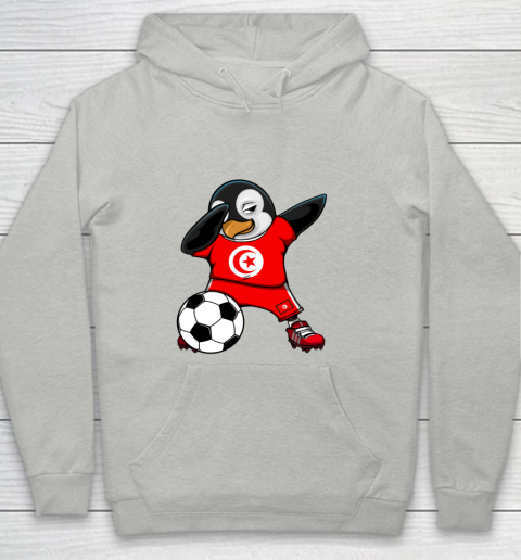 Dabbing Penguin Tunisia Soccer Fans Jersey Football Lovers Youth Hoodie