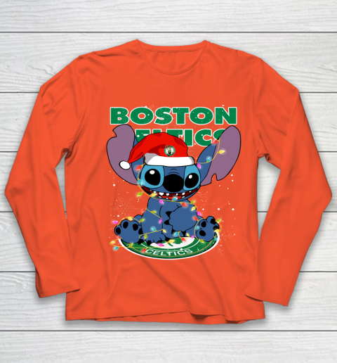 Boston Celtics NBA noel stitch Basketball Christmas Youth Long Sleeve 2