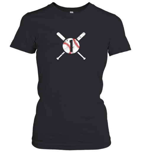 Baseball Number 1 One Shirt Distressed Softball Apparel Women's T-Shirt