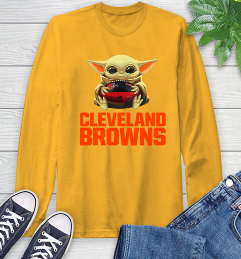 Nfl Football Cleveland Browns Baby Yoda Star Wars Shirt Long
