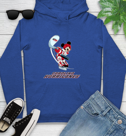 NHL Hockey Carolina Hurricanes Cheerful Mickey Mouse Shirt Youth Hoodie 9