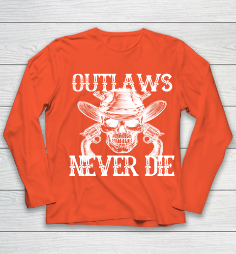 Outlaws Never Die shirt skull biker Youth Long Sleeve 3