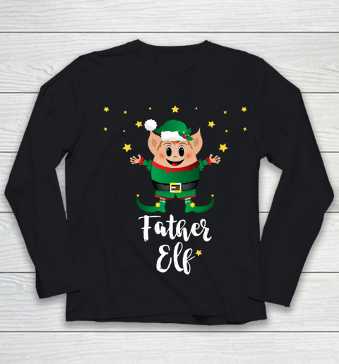 Father's Day Funny Gift Ideas Apparel  Father Elf Squad  Elves Xmas Christmas Group Outfits T Shir Youth Long Sleeve