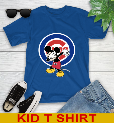 Chicago Cubs MLB Baseball Dabbing Mickey Disney Sports Youth T-Shirt 9