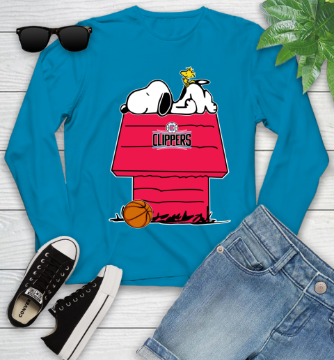 LA Clippers NBA Basketball Snoopy Woodstock The Peanuts Movie Youth Long Sleeve 7