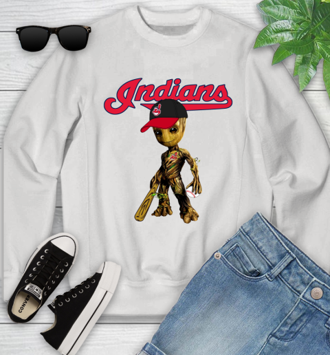 MLB Cleveland Indians Groot Guardians Of The Galaxy Baseball Youth Sweatshirt