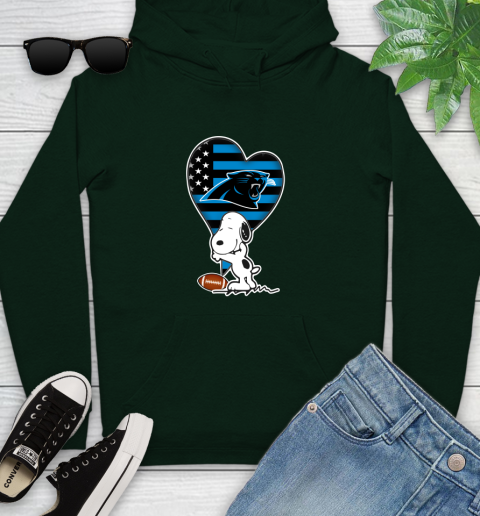 Carolina Panthers NFL Football The Peanuts Movie Adorable Snoopy Youth Hoodie 13