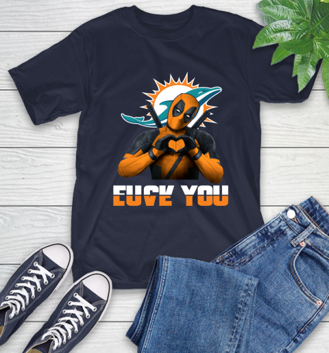 NHL Miami Dolphins Deadpool Love You Fuck You Football Sports T-Shirt 3