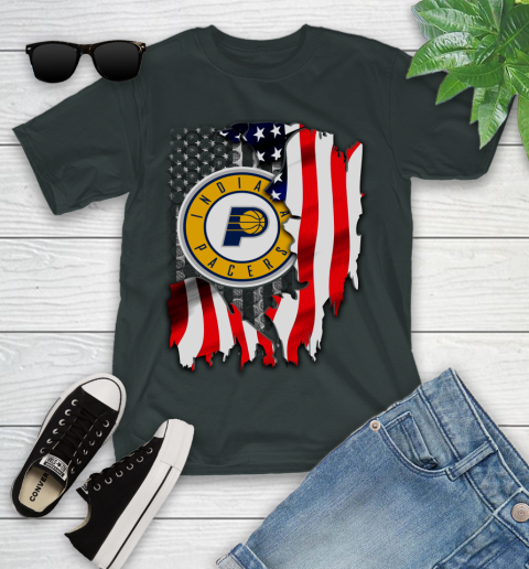 Indiana Pacers NBA Basketball American Flag Youth T-Shirt 6