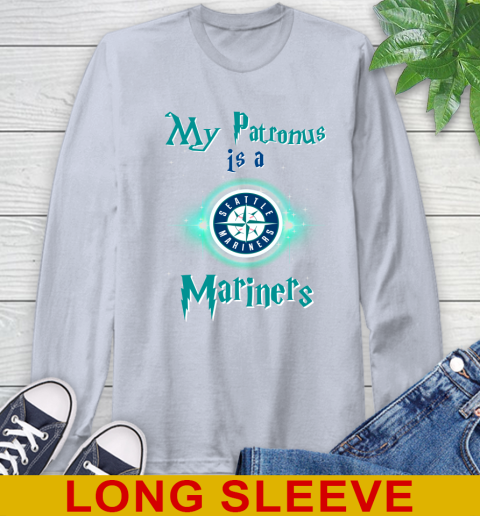 MLB Baseball Harry Potter My Patronus Is A Seattle Mariners Long Sleeve T-Shirt 6