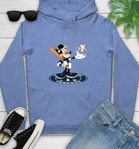 MLB Baseball New York Yankees Cheerful Mickey Disney Shirt Youth Hoodie 11