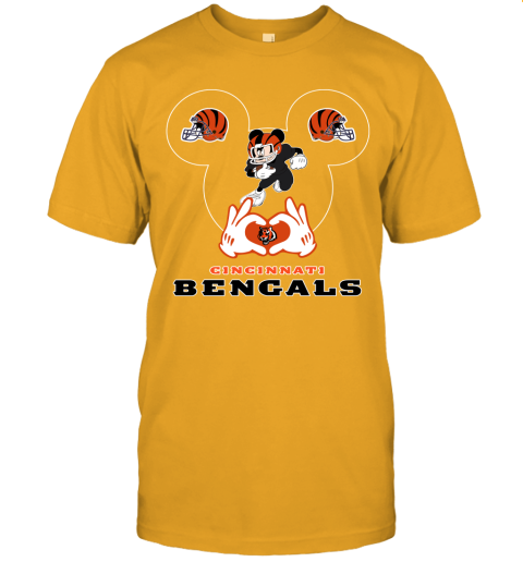 I Love The Bengals Mickey Mouse Cincinnati Bengals Unisex Jersey Tee 