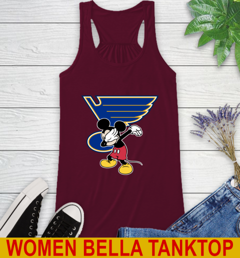 St.Louis Blues NHL Hockey Dabbing Mickey Disney Sports Racerback Tank 3