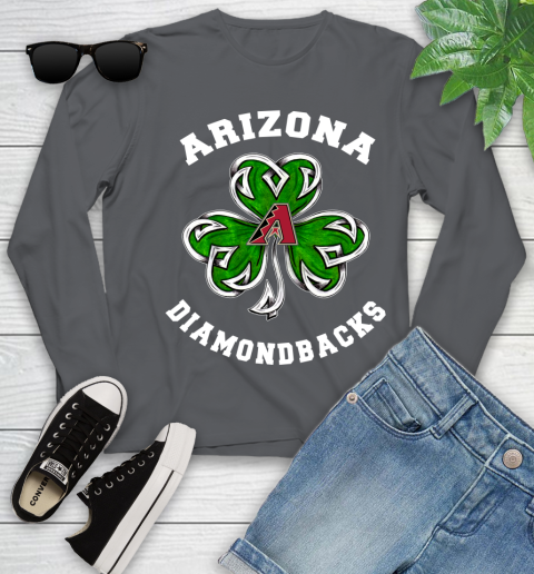 MLB Arizona Diamondbacks Three Leaf Clover St Patrick's Day Baseball Sports Youth Long Sleeve 9