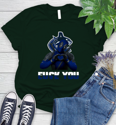 NHL Vancouver Canucks Deadpool Love You Fuck You Hockey Sports Women's T-Shirt 6