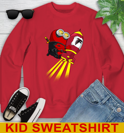 NFL Football Atlanta Falcons Deadpool Minion Marvel Shirt Youth Sweatshirt 7