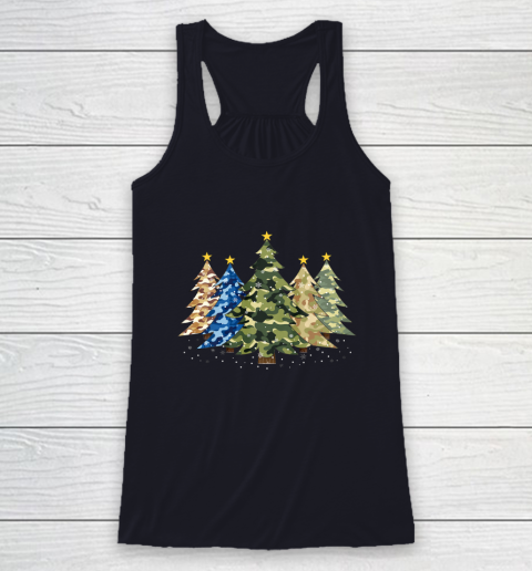 Camo Print Christmas Trees with Camouflage Print Xmas Racerback Tank 7