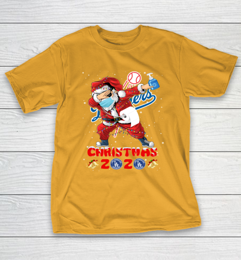 Los Angeles Dodgers Funny Santa Claus Dabbing Christmas 2020 MLB T-Shirt 2