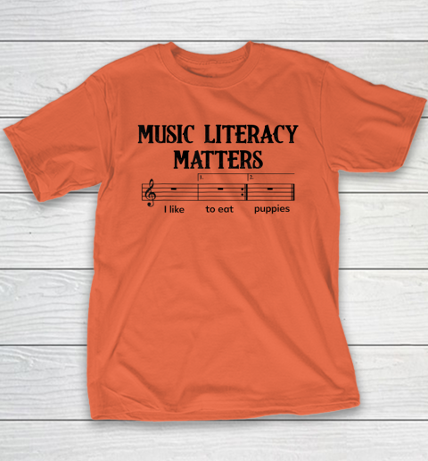 Music Literacy Matters I Like To Eat Puppies Youth T-Shirt 2